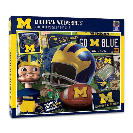 College Team Retro Series 500 Piece Puzzle By Youthefan in Michigan Wolverines | 18" x 24" | Michaels®